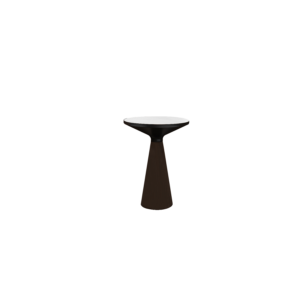 CASSEY-C COFFEE TABLE, MATT BLACK BODY WITH SNOW WHITE TOP/VENEER BASE
