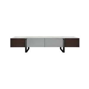 DAWSON TV STAND, SINTERED STONE TOP,  GLOSS WHITE