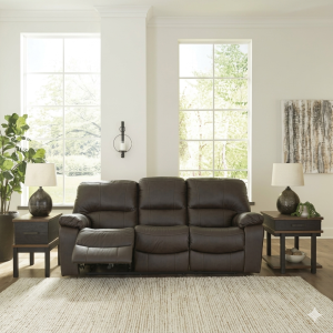 U4380887 LEESWORTH POWER RECLINING SOFA, DARK BROWN